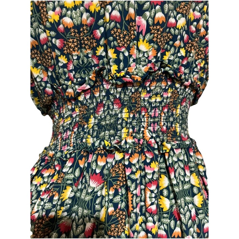 EVIE Green Floral Midi Dress Women’s size M Boho Festival Cottagecore - Picture 12 of 14